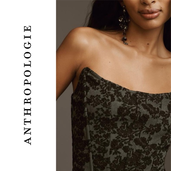 Anthropologie Strapless Seamed Corset Bustier Top XL - Picture 8 of 8